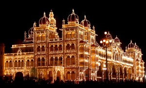 Mysore palace at night